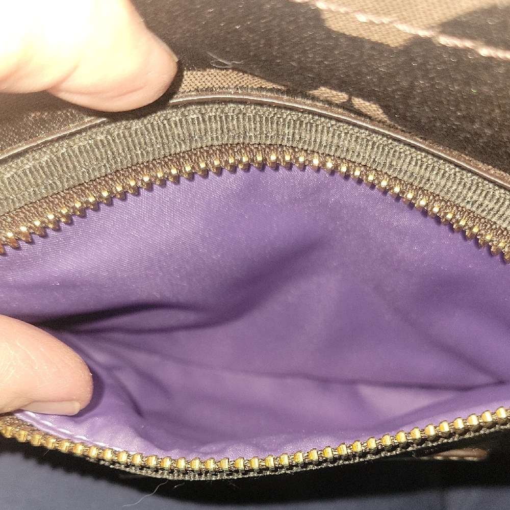 Coach Poppy Chocolate Brown Shoulder Bag with Gold Accents - Picture 6 of 16